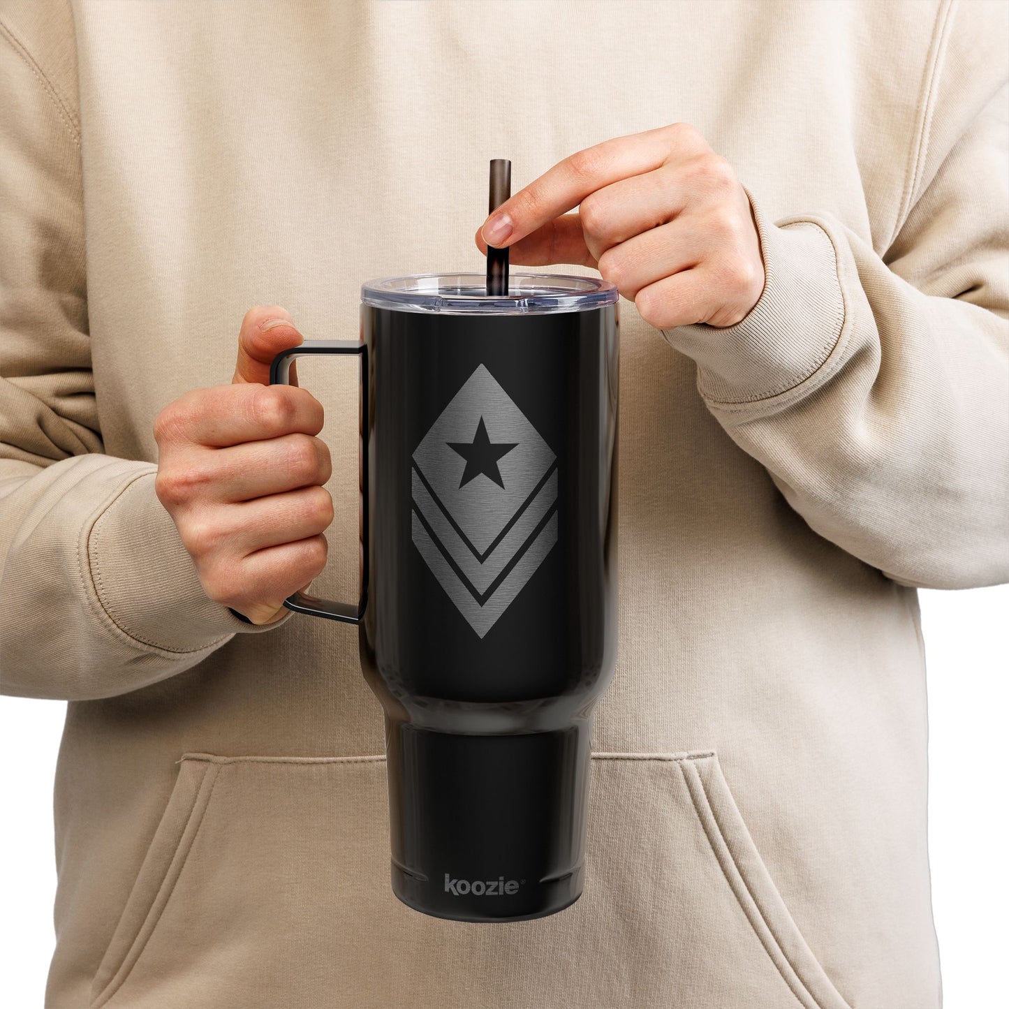 Veteran Vitality Insulated Tumbler | Personalized Travel Mug | 40oz Koozie Drinkware | Perfect for Outdoors, Gifts, and Celebrations