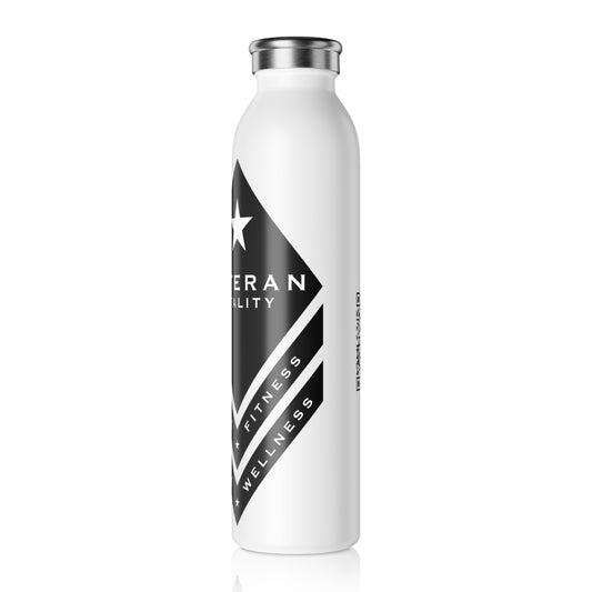 Veteran Vitality Slim Water Bottle | Fitness, Wellbeing, Motivational Gift, Travel, Gym Essential