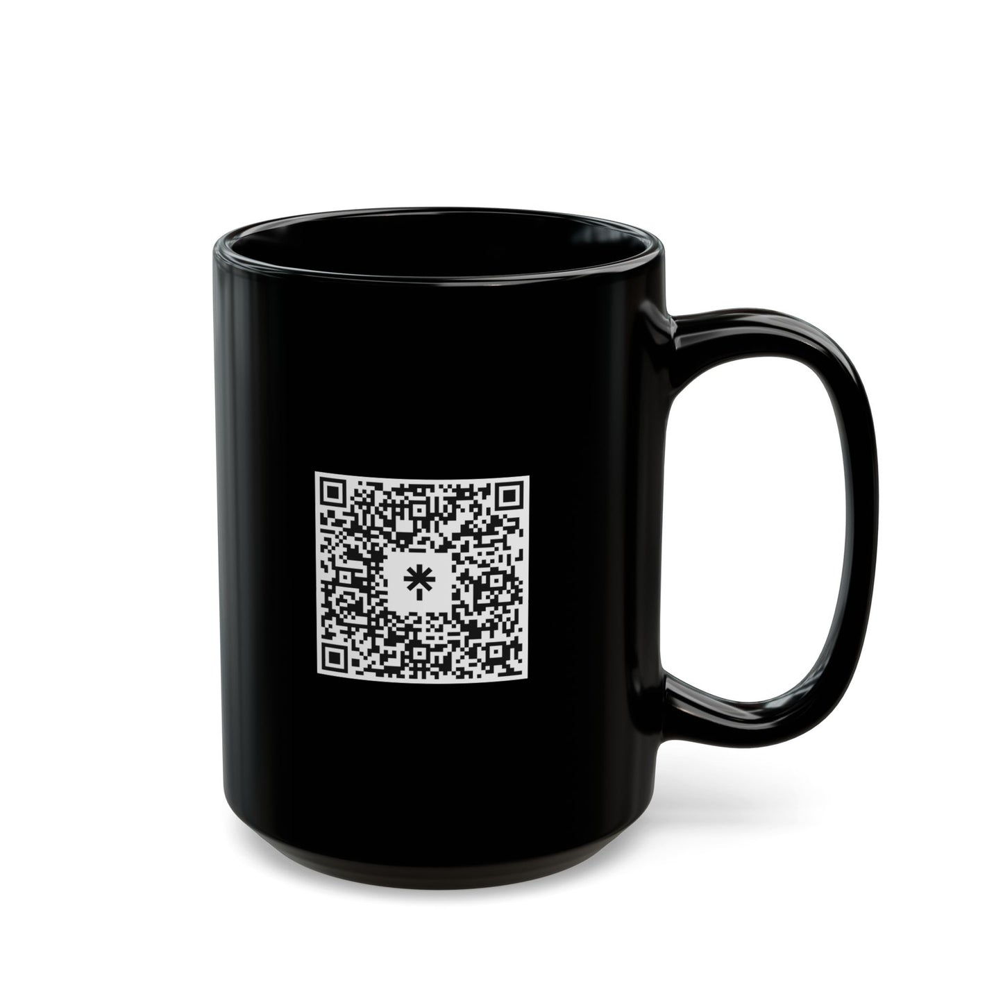 Sleek QR Code Black Mug, Personalized Coffee Cup, Unique Gift for Tech Lovers, Customizable Ceramic Mug, Perfect for Every Occasion
